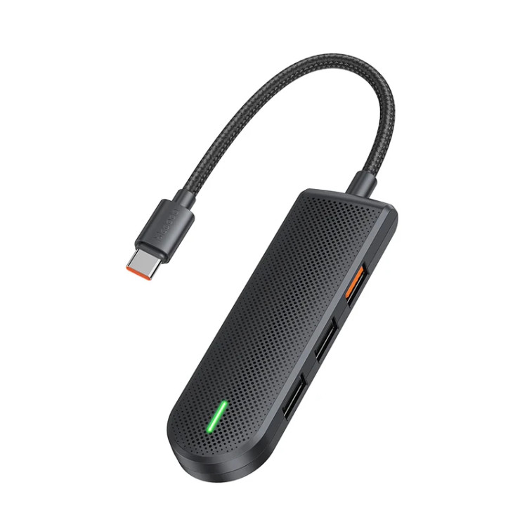 هاب مک دودو مدل HU-1430، دارای 2 پورت USB 2.0 و 1 پورت USB 3.0، پشتیبانی از کارت حافظه