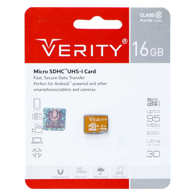 رم میکرو 16 گیگ وریتی Verity U106 U1 95MB/s