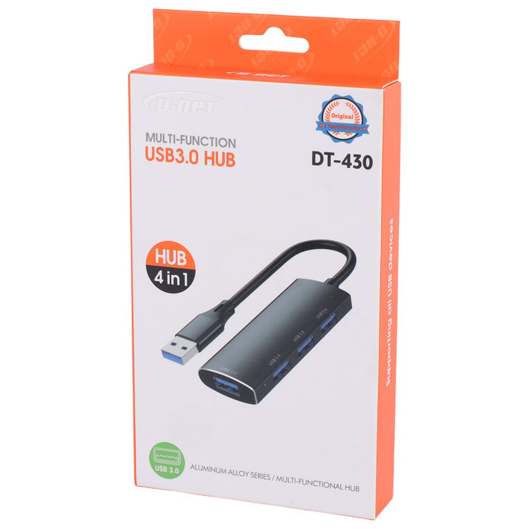 هاب 4 پورت USB 3.0 دی نت مدل dt-430