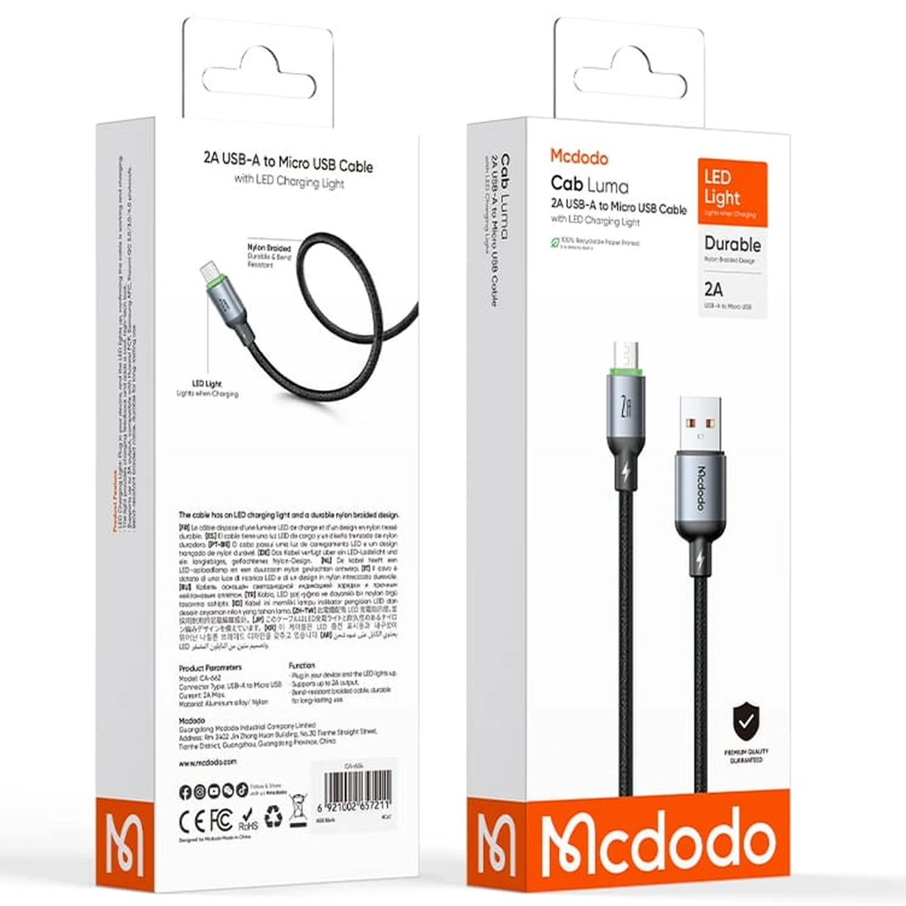 کابل شارژ و انتقال داده مک دودو مدل CA-662 Micro-USB