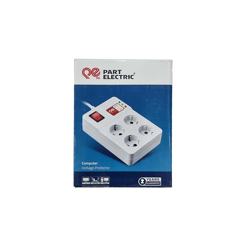 محافظ برق پارت الکتریک مدل PE2204 چهار خانه با کابل 1.8 متر