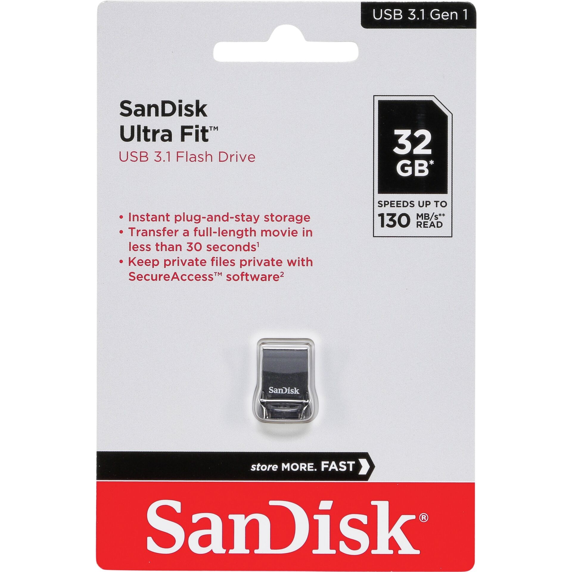 فلش مموری سن دیسک مدل Ultra Fit ظرفیت 32 گیگابایت USB 3.1