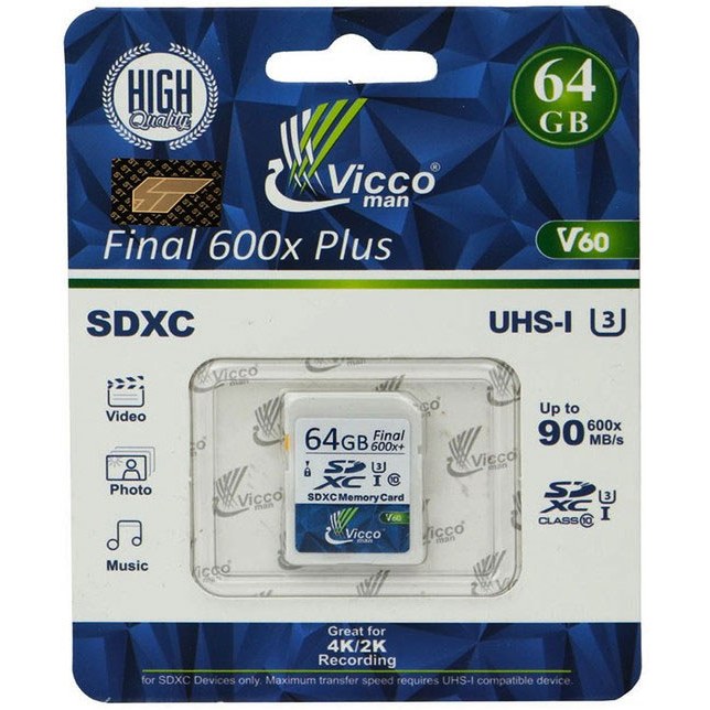 کارت حافظه SDXC ویکومن مدل Extra 600X Plus