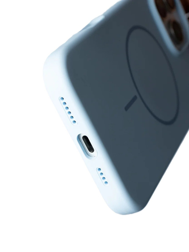 قاب سیلیکونی اپل مدل MagSafe آیفون 16 پرو مکس آبی روشن