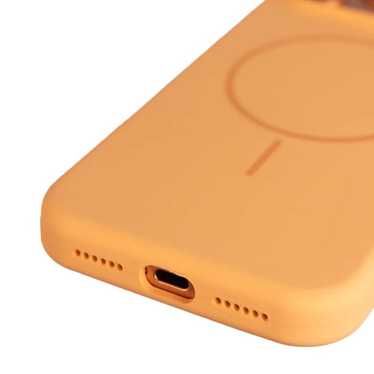 قاب سیلیکونی اپل مدل MagSafe آیفون 13 نارنجی