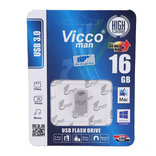 فلش مموری ویکومن مدل VC243 ظرفیت 16 گیگابایت رنگ نقرهای