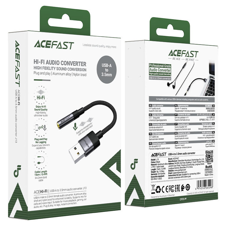 کابل تبدیل USB به جک 3.5 میلیمتری ایس فست مدل J13