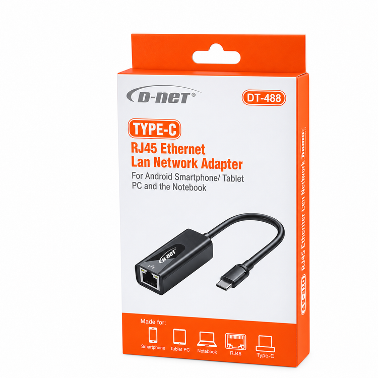 تبدیل Type-C به LAN دی نت مدل DT-488 با سرعت 10/100Mbps