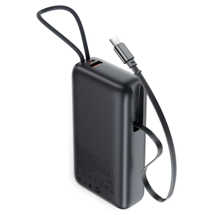 پاوربانک ۲۰۰۰۰ میلیآمپرساعت ایس فست مدل M34 با شارژ سریع ۴۵ وات و کابل USB-C جمعشونده