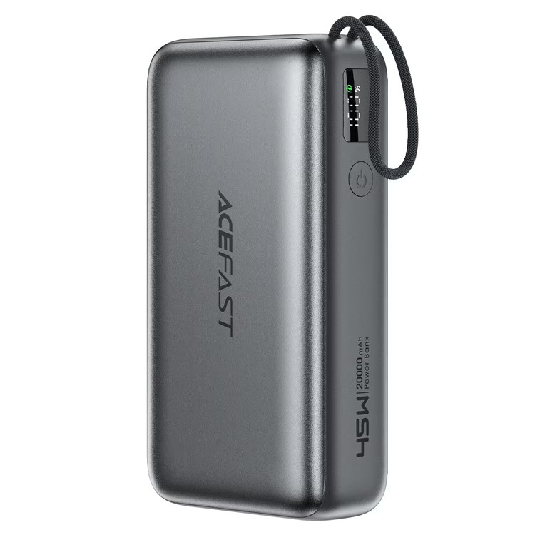 پاوربانک ۲۰۰۰۰ میلیآمپرساعت ایس فست مدل M34 با شارژ سریع ۴۵ وات و کابل USB-C جمعشونده