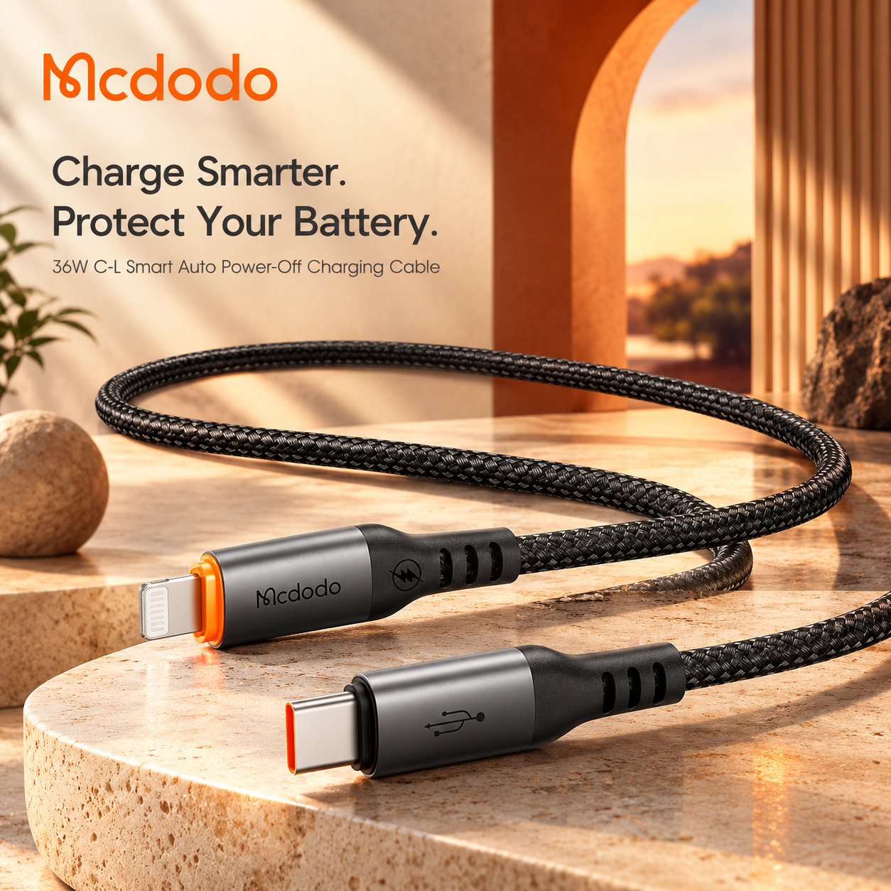 کابل شارژ و انتقال داده مک دودو مدل CA-0870 USB-C به Lightning توان 36 وات طول 1.2 متر