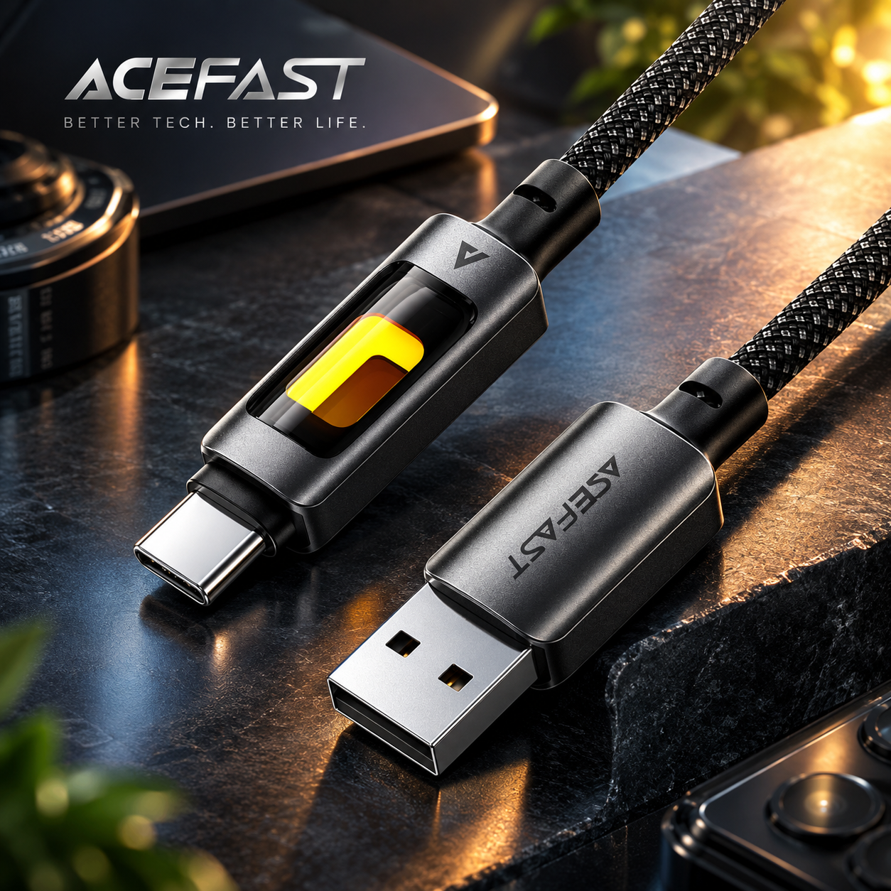 کابل شارژ و انتقال داده USB-A به USB-C ایس فست مدل C21-04 طول 1.2 متر