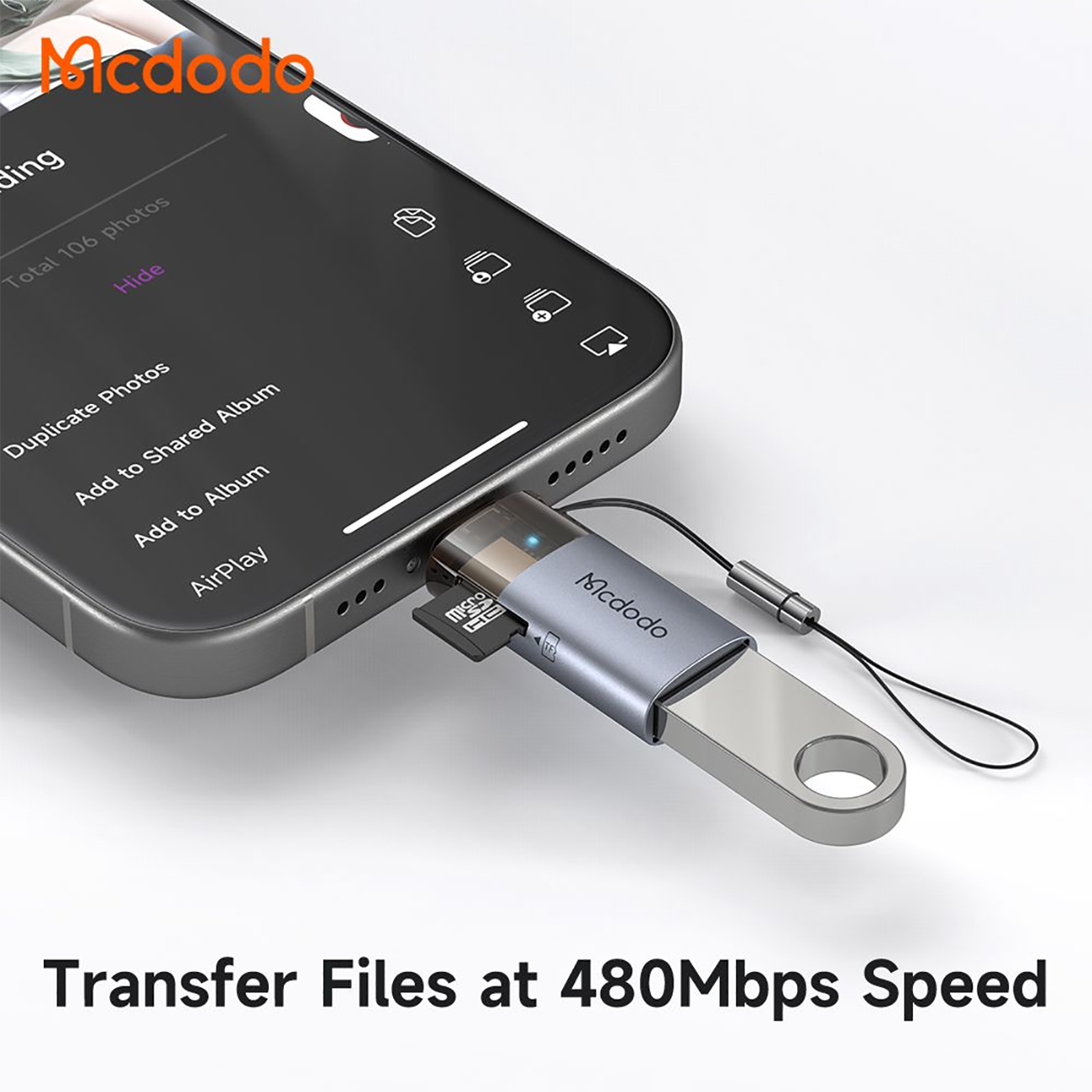 مبدل USB و MicroSD به لایتنینگ مک دودو مدل OT-785