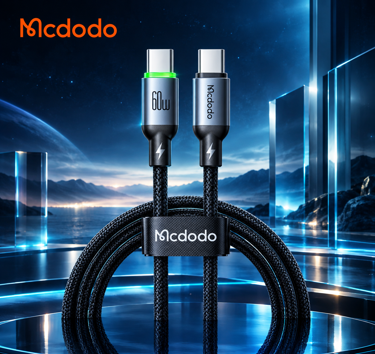 کابل شارژ و انتقال داده مک دودو مدل CA-687 USB-C به USB-C توان 60 وات