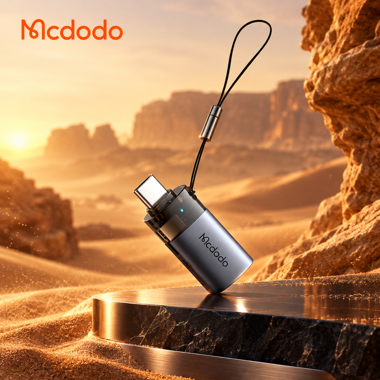 مبدل ۲ در ۱ مک دودو مدل OT-7600 USB-A به USB-C با کارت‌خوان TF