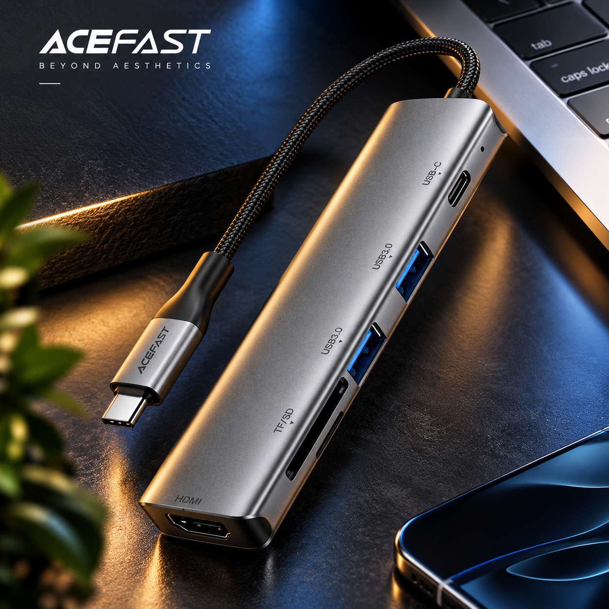 هاب و داک USB-C شش‌کاره ایس فست مدل J18